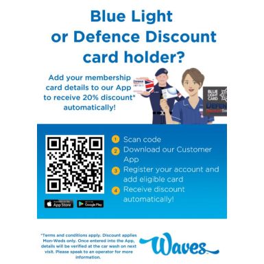 FREE Bluelight /Defence Card and Customer App poster 