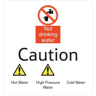Tap sign - Left handed high pressure - 5mm Foamex
